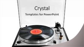  Presentation with record player - Amazing PPT theme having isolated manual record player backdrop and a white colored foreground