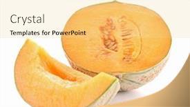  Presentation with melon - Beautiful slide set featuring commuter business people commuter crowd walking cathedral concept backdrop and a cream colored foreground