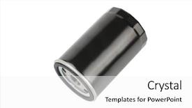  Presentation with filter - Audience pleasing PPT layouts consisting of isolated oil filter on white backdrop and a white colored foreground
