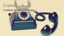  Presentation with old telephone - Colorful slide deck enhanced with isolated old black vintage telephone backdrop and a lemonade colored foreground