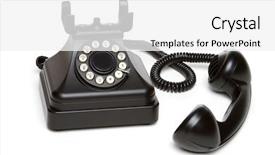  Presentation with old telephone - PPT layouts with isolated old black vintage telephone background and a white colored foreground