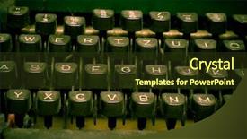  Presentation with keyboard - Colorful PPT theme enhanced with isolated-old-dusty-typewriter-keyboard backdrop and a tawny brown colored foreground