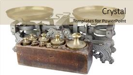  Presentation with weight - Presentation theme with counterbalance - isolated old weight background and a soft green colored foreground