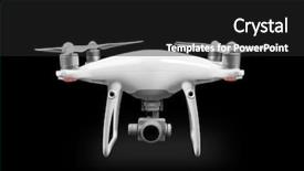  Presentation with drone - Presentation theme with isolated on a black background background and a dark gray colored foreground