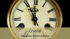  Presentation with vintage clock - Cool new slide set with isolated on a black background backdrop and a yellow colored foreground