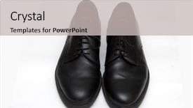  Presentation with shoes - PPT theme featuring isolated on a white back background and a light gray colored foreground
