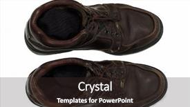  Presentation with shoes - Beautiful PPT theme featuring hotelier - photograph of busy chef cooking backdrop and a dark gray colored foreground