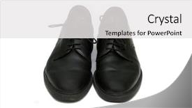  Presentation with shoes - Slide deck enhanced with isolated on a white back background and a white colored foreground