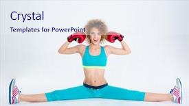  Presentation with boxing woman and a tawny - Beautiful presentation design featuring isolated on a white backgorund backdrop and a  colored foreground