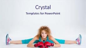  Presentation with boxing woman and a tawny - Beautiful slide deck featuring isolated on a white backgorund backdrop and a sky blue colored foreground