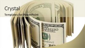  Presentation with background - PPT theme featuring pile money - heap of dollars isolated background and a  colored foreground