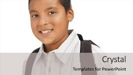  Presentation with young children at school - Presentation theme enhanced with isolated on a white background background and a light gray colored foreground