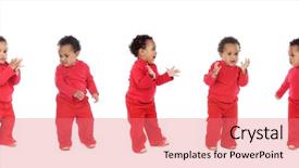  Presentation with babies - Presentation design consisting of isolated on a white background background and a  colored foreground