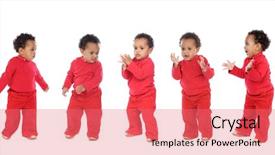  Presentation with babies - Beautiful theme featuring isolated on a white background backdrop and a coral colored foreground