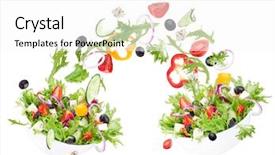 Presentation with salad - Colorful PPT theme enhanced with isolated on a white background backdrop and a white colored foreground