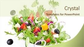  Presentation with salad - Slides consisting of isolated on a white background background and a soft green colored foreground