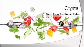  Presentation with fresh fruits and vegetables - Cool new presentation theme with isolated on a white background backdrop and a white colored foreground