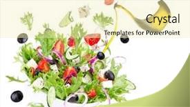  Presentation with salad - Cool new PPT theme with isolated on a white background backdrop and a blonde colored foreground