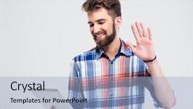  Presentation with video background - PPT theme with isolated on a white background background and a light blue colored foreground