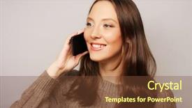  Presentation with phone - Audience pleasing PPT layouts consisting of isolated on a white background backdrop and a  colored foreground