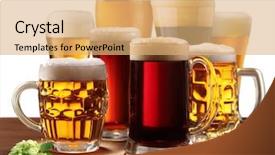  Presentation with beer - Beautiful presentation featuring isolated on a white background backdrop and a coral colored foreground