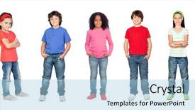  Presentation with children - Beautiful PPT layouts featuring isolated on a white background backdrop and a light blue colored foreground