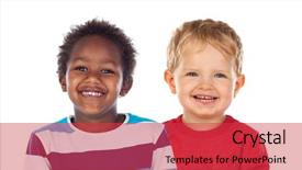 Presentation with children - Colorful PPT layouts enhanced with isolated on a white backround backdrop and a  colored foreground