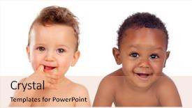  Presentation with white parents and black children - Colorful slide deck enhanced with isolated on a white backround backdrop and a  colored foreground