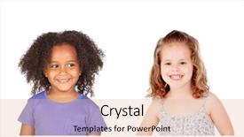  Presentation with children of the world - Audience pleasing theme consisting of isolated on a white backround backdrop and a  colored foreground