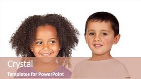  Presentation with children - Audience pleasing PPT theme consisting of isolated on a white backround backdrop and a coral colored foreground