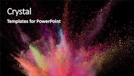  Presentation with black powder explosion the particles - Audience pleasing PPT theme consisting of isolated on black background abstract backdrop and a black colored foreground