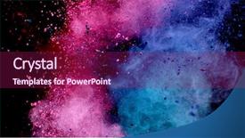  Presentation with black powder explosion the particles - Slide deck featuring isolated on black background abstract background and a violet colored foreground