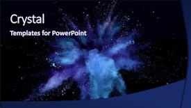  Presentation with black powder explosion the particles - Cool new presentation theme with isolated on black background abstract backdrop and a  colored foreground