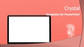  Presentation with computer - Amazing slide deck having isolated on colors background pastel backdrop and a coral colored foreground