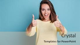  Presentation with weight loss woman showing - PPT layouts consisting of isolated on the blue background background and a lemonade colored foreground