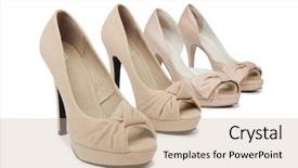  Presentation with shoes - Audience pleasing slide deck consisting of isolated on the white background backdrop and a coral colored foreground
