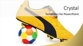  Presentation with yellow color - Theme featuring isolated on white - more footware background and a white colored foreground