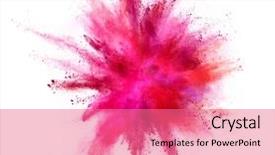  Presentation with explosion - Colorful theme enhanced with isolated on white background abstract backdrop and a coral colored foreground