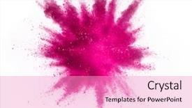  Presentation with explosion - Slide deck with isolated on white background abstract background and a coral colored foreground