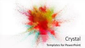  Presentation with explosion - PPT theme featuring isolated on white background abstract background and a sky blue colored foreground