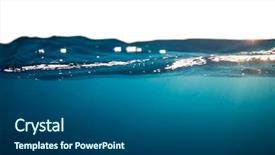  Presentation with water wave - Audience pleasing presentation design consisting of isolated on white background abstract backdrop and a dark gray colored foreground