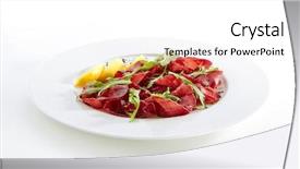  Presentation with white horse - Amazing slide deck having isolated on white background air backdrop and a  colored foreground