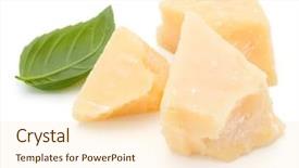  Presentation with shredded cheese - Amazing presentation theme having isolated on white background cutout backdrop and a lemonade colored foreground