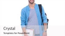  Presentation with bag - Slides enhanced with isolated on white background education background and a white colored foreground