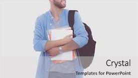  Presentation with bag - Beautiful theme featuring isolated on white background education backdrop and a  colored foreground