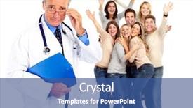  Presentation with patients - Colorful slide set enhanced with isolated on white background health backdrop and a ocean colored foreground