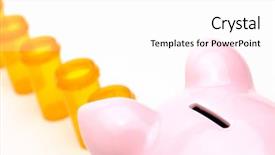  Presentation with pill bottle - Colorful PPT theme enhanced with medical politics - piggy bank and pill bottle backdrop and a white colored foreground