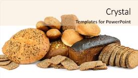  Presentation with bread - Theme consisting of isolated on white background side background and a lemonade colored foreground