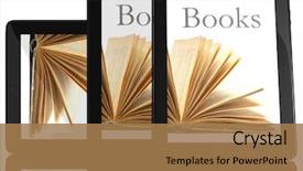  Presentation with digital library - Presentation theme having isolated on white digital library background and a coral colored foreground