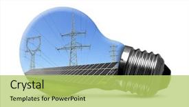  Presentation with solar light - Presentation theme featuring isolated on white green energy background and a yellow colored foreground